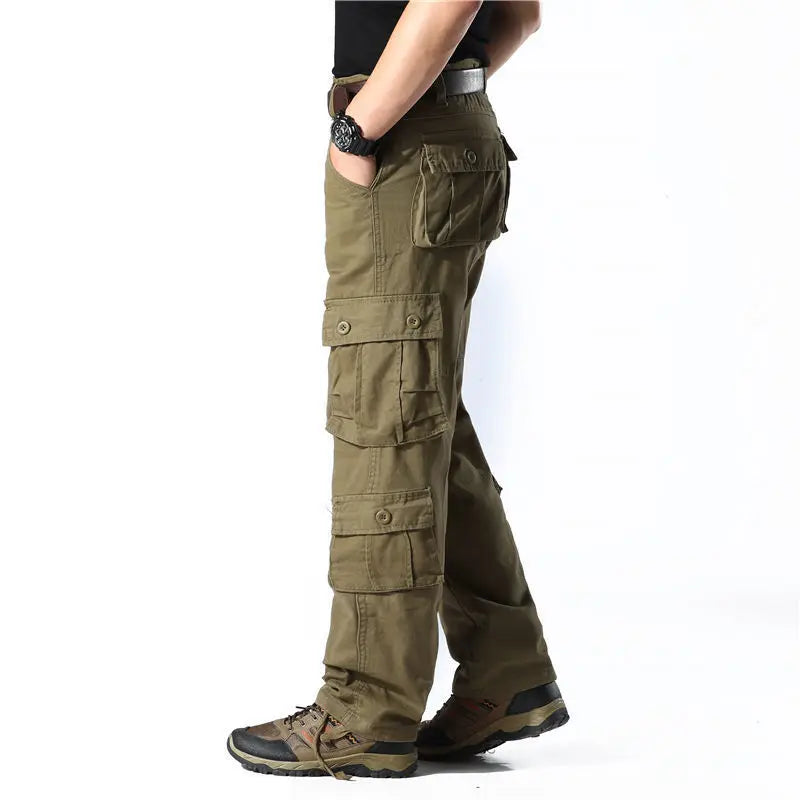 Men's pants for slow design-Men's Cotton Mid Waist Zipper Fly Closure Solid Pattern Trousers