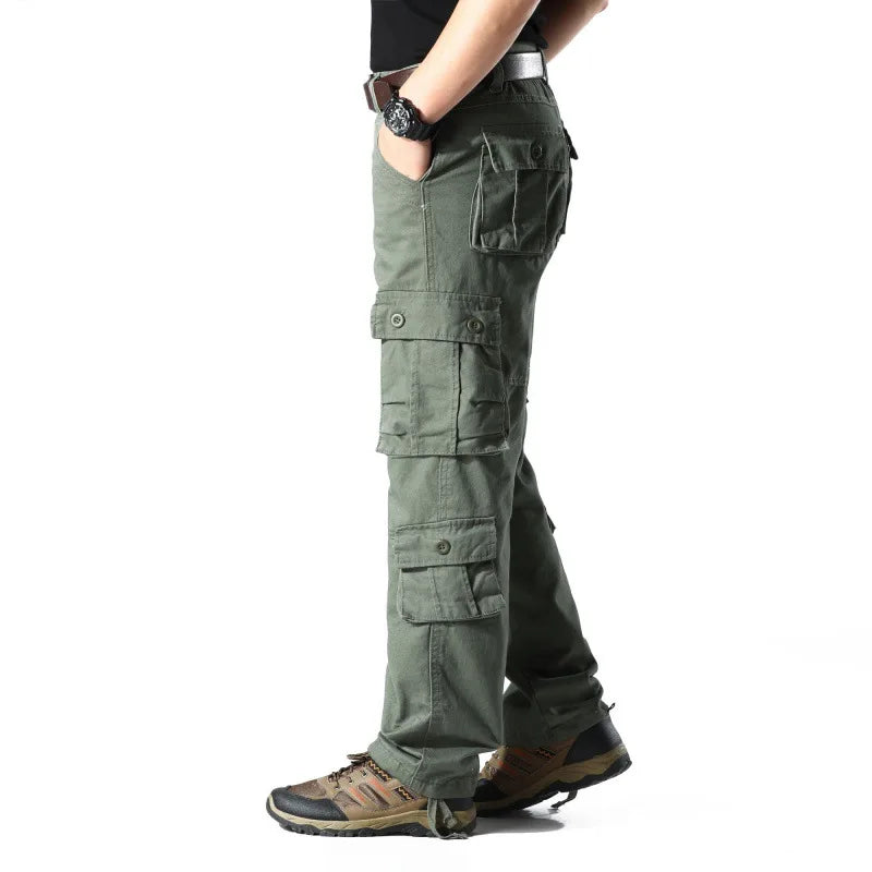 Men's pants with fine design-Men's Cotton Mid Waist Zipper Fly Closure Solid Pattern Trousers