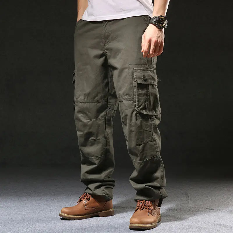 Men's pants with chic style-Men's Cotton Mid Waist Zipper Fly Closure Solid Pattern Trousers