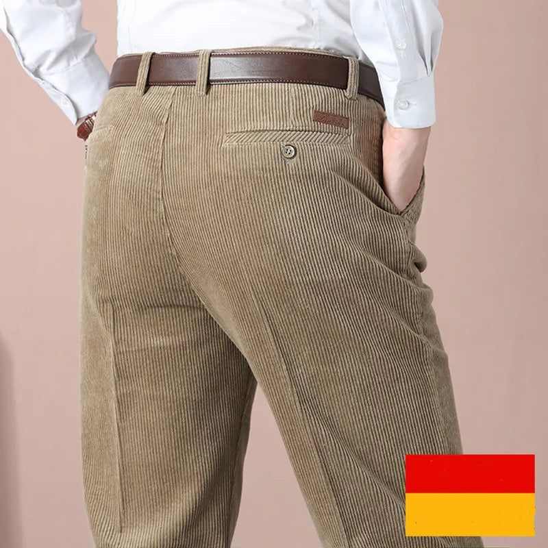 Men's pants for trail days-Men's Cotton Zipper Fly Closure Full Length Formal Wear Pants