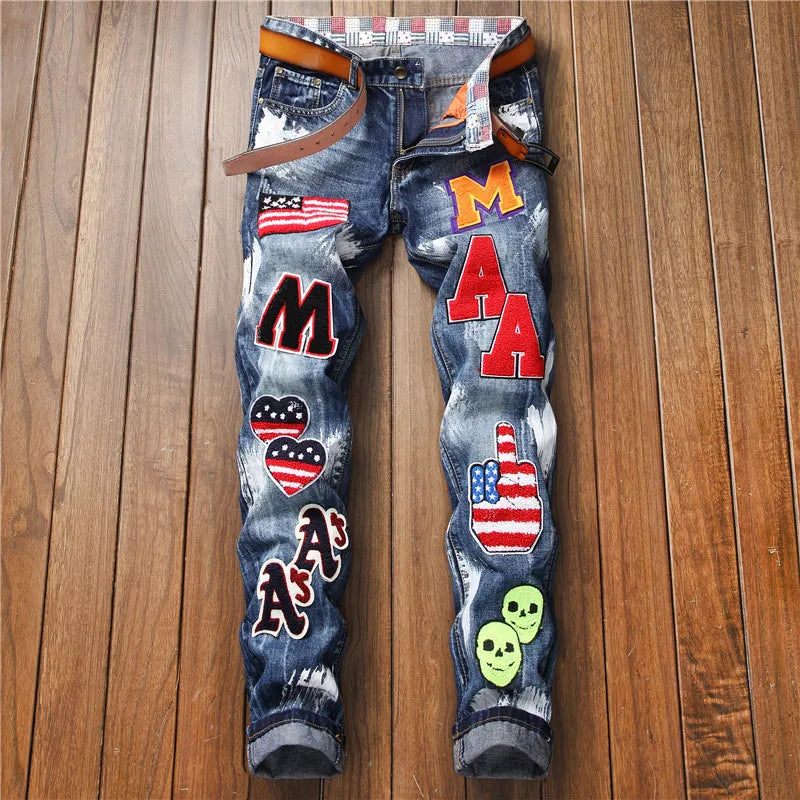 Men's pants with retro vibe-Men's Mid Waist Zipper Fly Closure Casual Wear Denim Jeans Pants