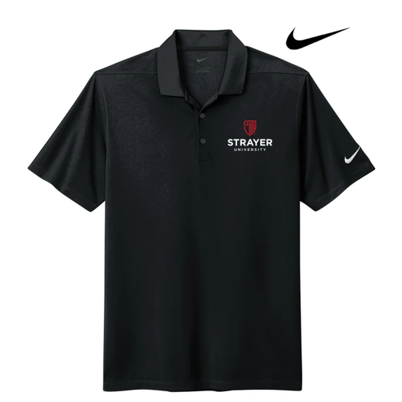 men’s graphic short sleeve polo shirts for outdoor wear -NEW STRAYER Nike Dri-FIT Micro Pique 2.0 Polo - Black