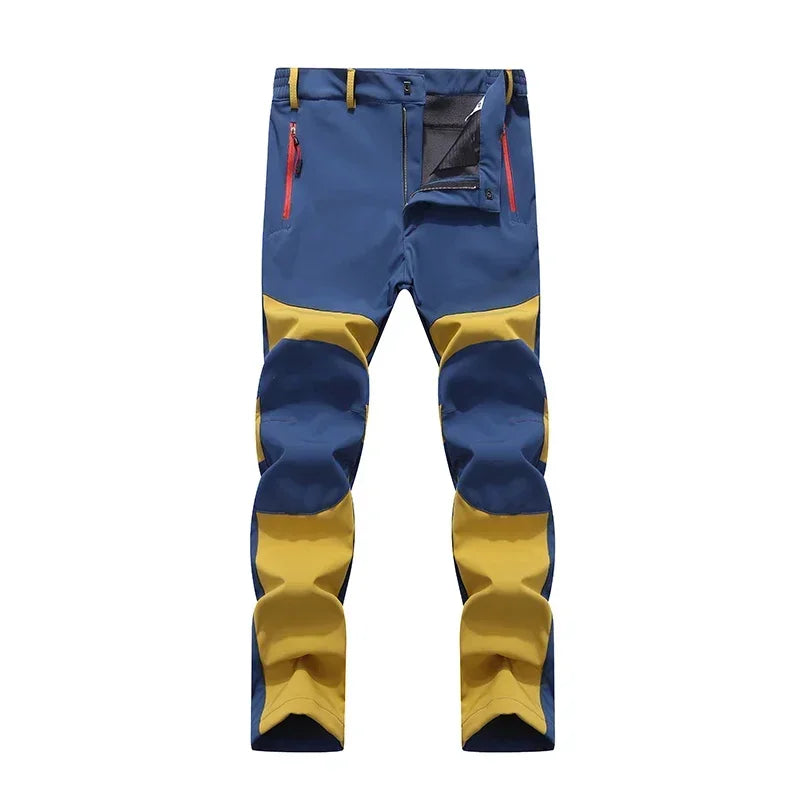 Men's pants with fine stitching-Men's Polyester Mid Waist Zipper Fly Closure Windproof Trousers