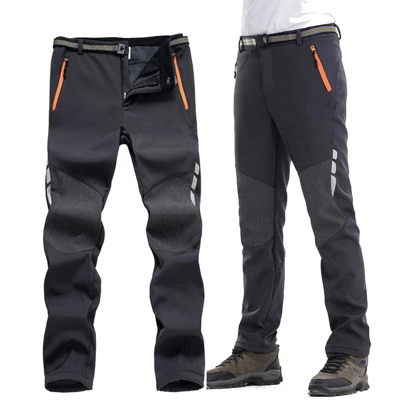 Men's pants for sunny weather-Men's Polyester Mid Waist Zipper Fly Closure Windproof Trousers