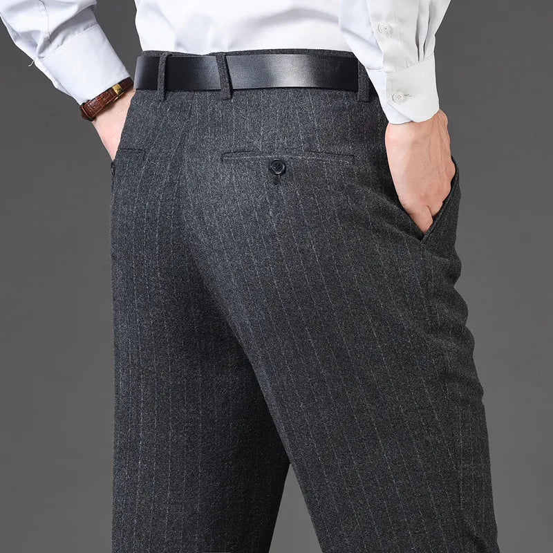 Men's pants with neat cut-Men's Rayon Zipper Fly Closure Full Length Formal Wear Pants