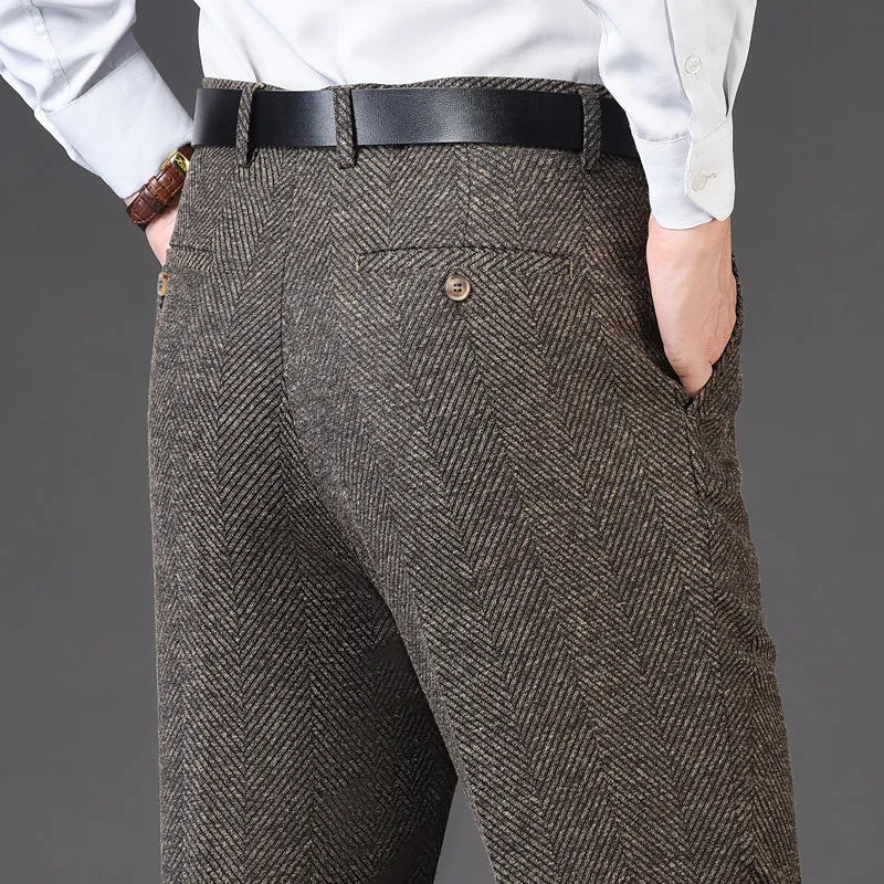 Men's pants with daily fit-Men's Rayon Zipper Fly Closure Full Length Formal Wear Pants