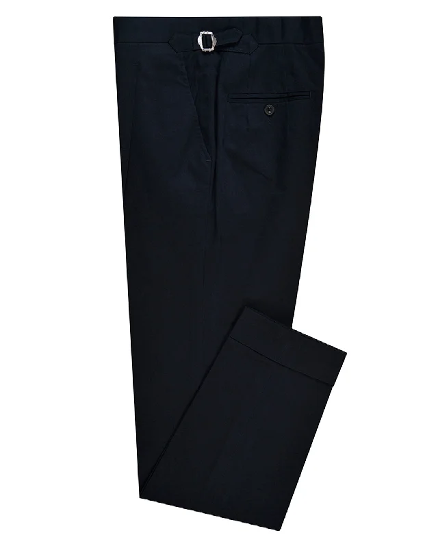 Men's pants for coffee runs-Navy Twill Cotton Dress Pant