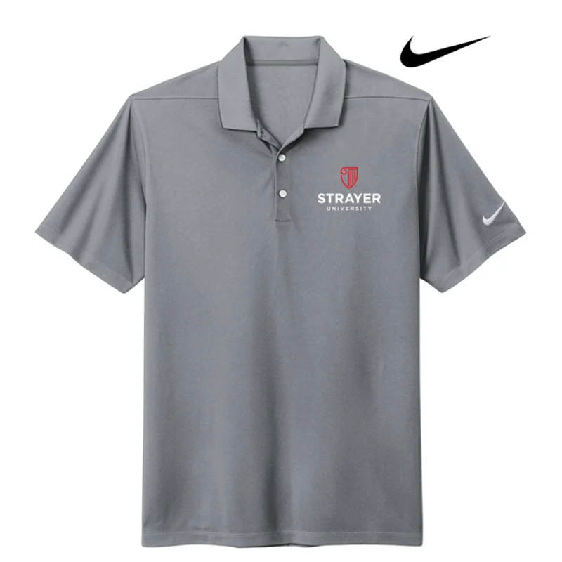 cool and stylish short sleeve shirts for active wear -NEW STRAYER Nike Dri-FIT Micro Pique 2.0 Polo - Cool Grey