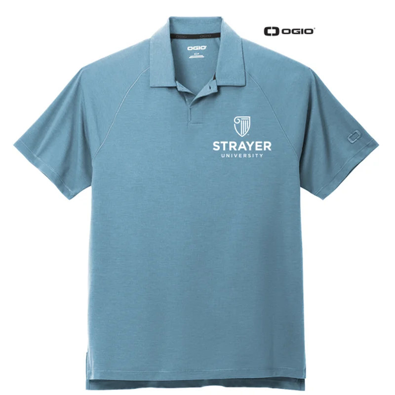 men’s short sleeve shirts with printed logos -NEW STRAYER OGIO® Motion Polo - Blue Mist