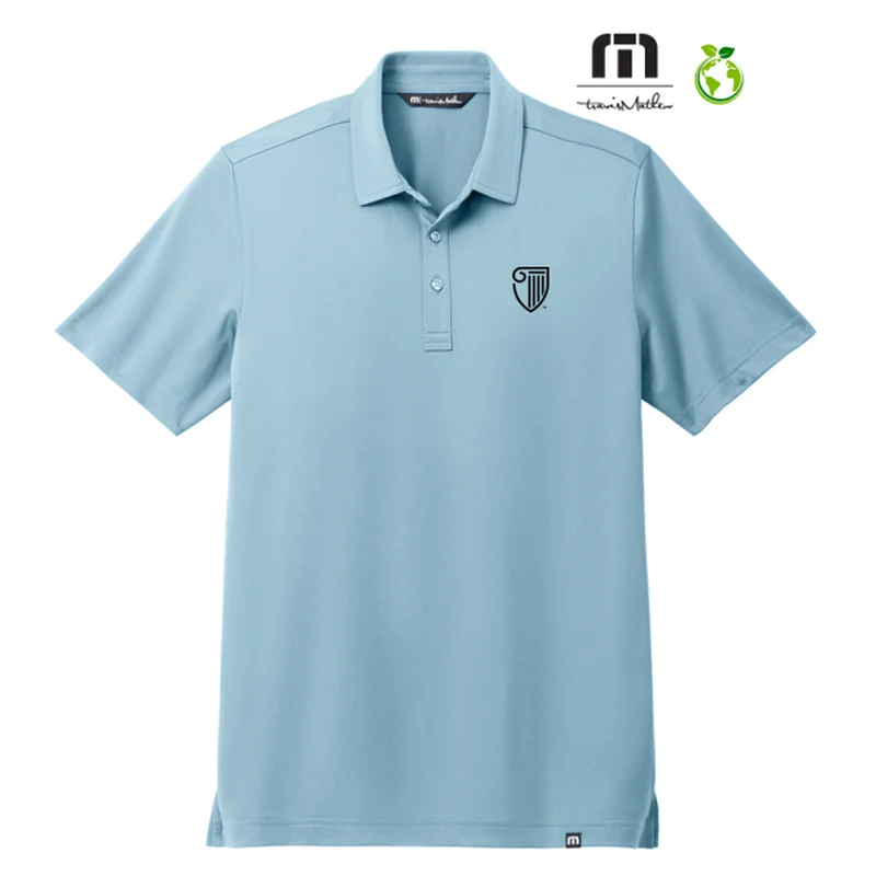 stylish and comfortable short sleeve shirts for men -NEW STRAYER TravisMathew Cabana Solid Polo - Light Denim Blue