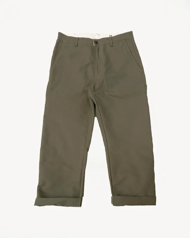 Men's pants with solid design-Oakland Chino Nebraska Cotton - Dusty Green