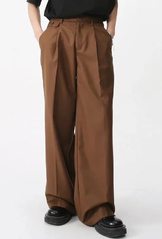 Men's pants for coffee runs-Old Money Wide Leg Pants