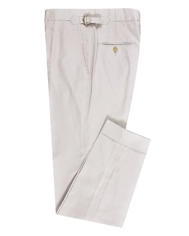 Men's pants for long drives-Fresco: Soft Mild Grey Stretch Twill Dress Pant