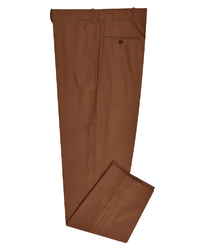 Men's pants cobalt blue-Fresco: Soft Brick Brown Stretch Twill Dress Pant