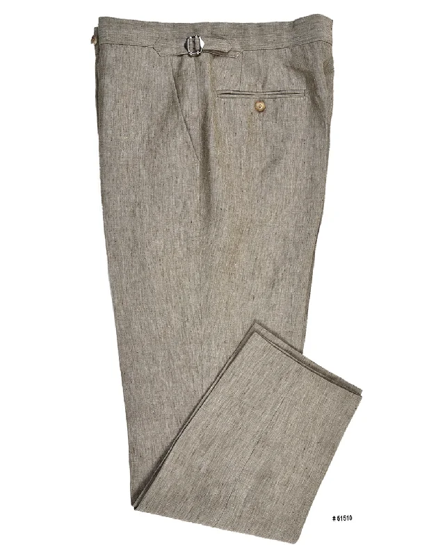 Men's pants for hot climates-Light Olive Linen Pant