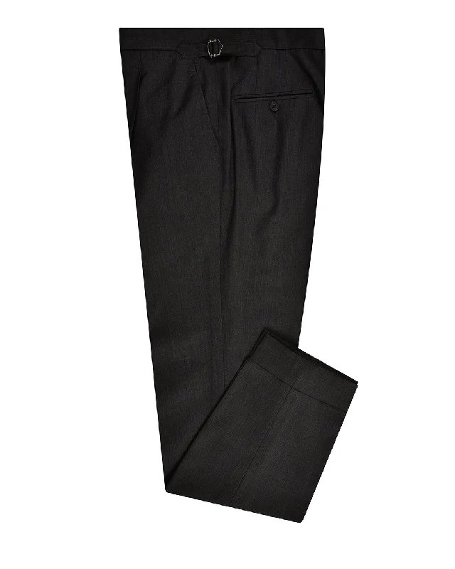 Men's pants with flex waist-Midnight Grey Wool Dress Pant