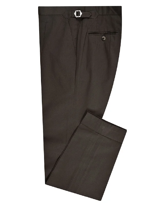 Men's pants with bright fit-Pleated Choco Brown Pant