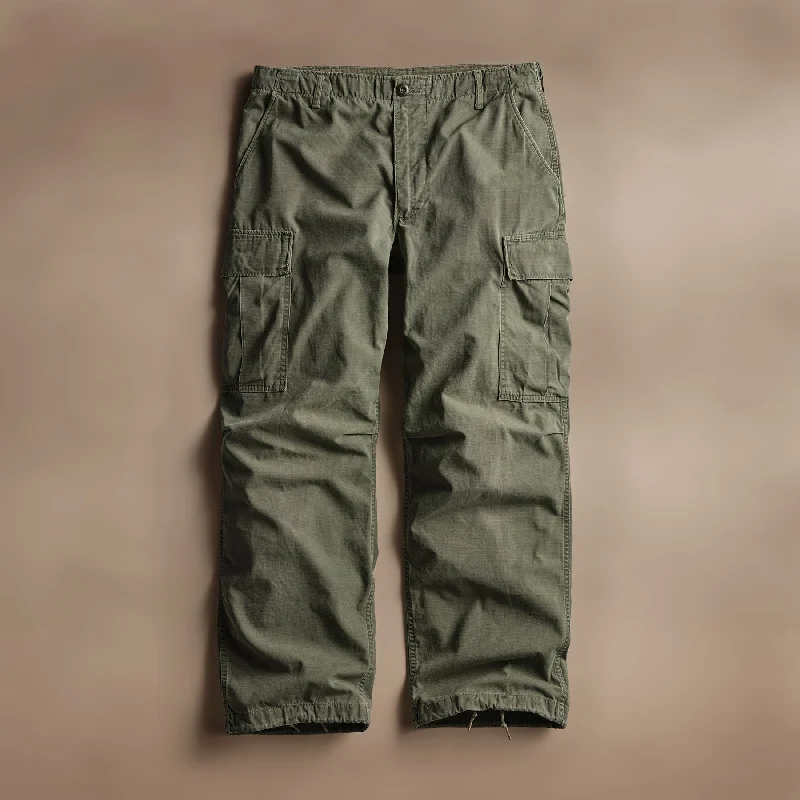 Men's pants with light fit-Vintage Jungle Cargo Pant - Army Green