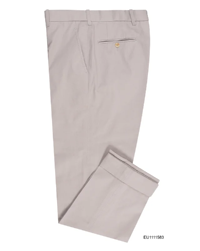 Men's pants with neat pleats-Sondrio: Washed Stone Twill Dress Pant