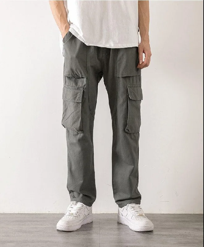 Men's pants with sharp vibes-Straight Leg Cargo Pants