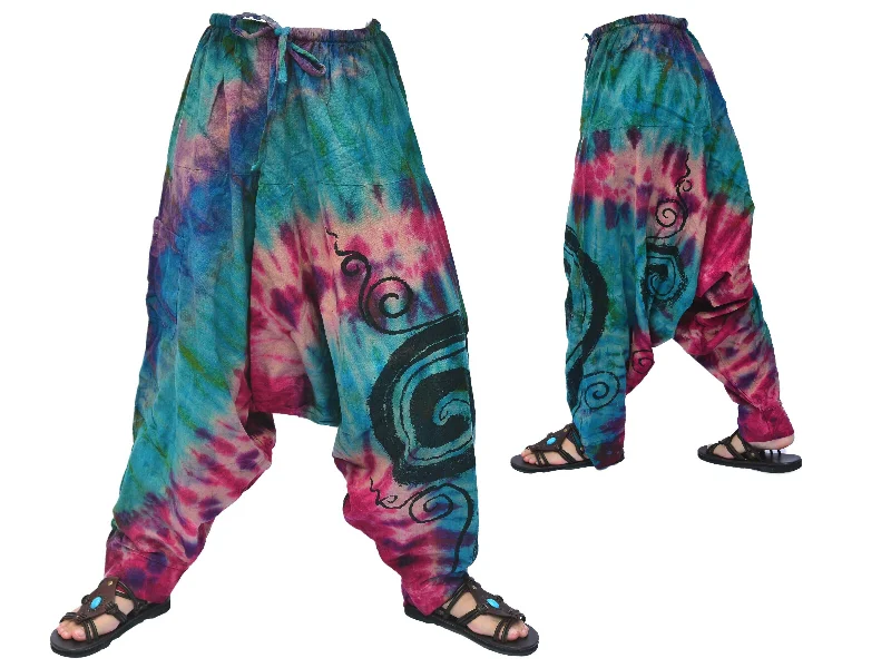 Men's pants with sharp vibes-Tie Dye Harem Pants Lounge Pants Yoga Pants Men Women