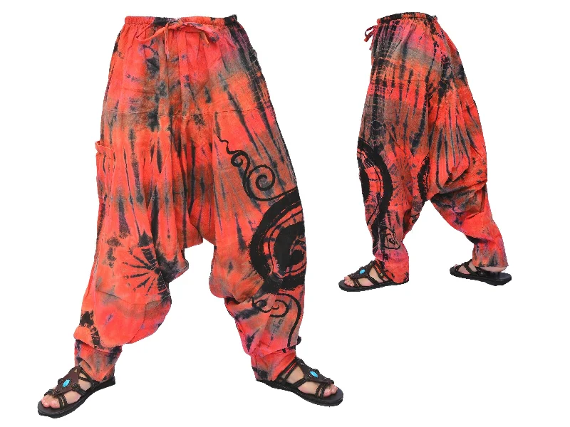 Men's pants for brief trips-Tie Dye Harem Pants Lounge Pants Yoga Pants Men Women