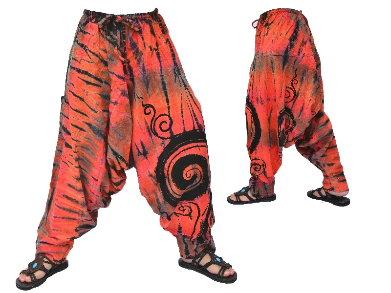 Men's pants with crisp tailoring-Tie Dye Harem Pants Lounge Pants Yoga Pants Men Women