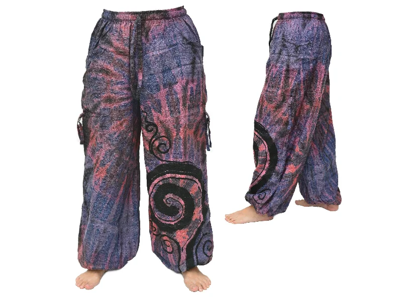 Men's pants for tough comfort-Tie Dye Harem Pants Yoga Pants Men Women adjustable length