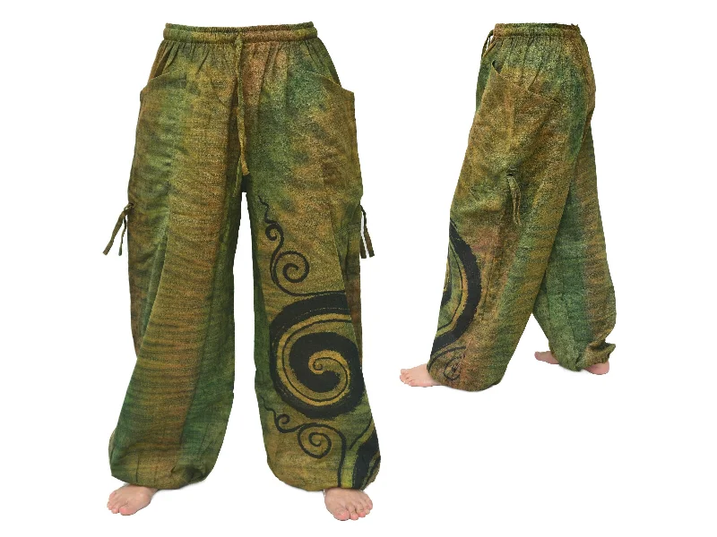 Men's pants with flex waist-Tie Dye Harem Pants Yoga Pants Men Women adjustable length