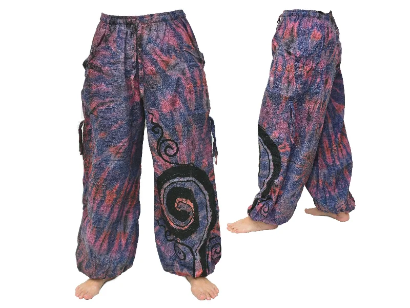 Men's pants with soft hues-Tie Dye Harem Pants Yoga Pants Men Women adjustable length