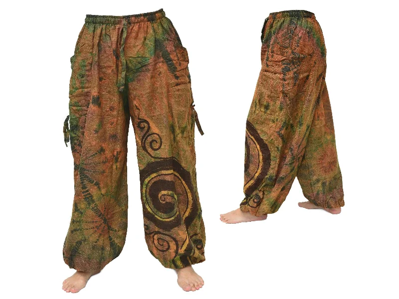 Men's pants for coffee runs-Tie Dye Harem Pants Yoga Pants Men Women adjustable length