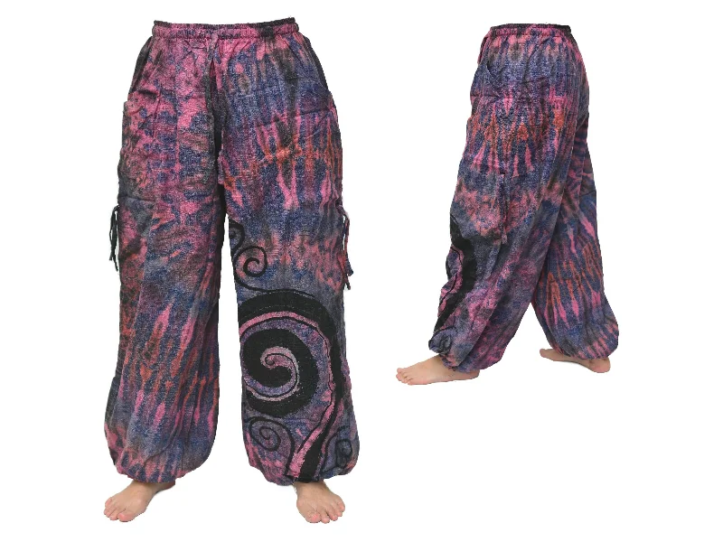 Men's pants with soft tones-Tie Dye Harem Pants Yoga Pants Men Women adjustable length