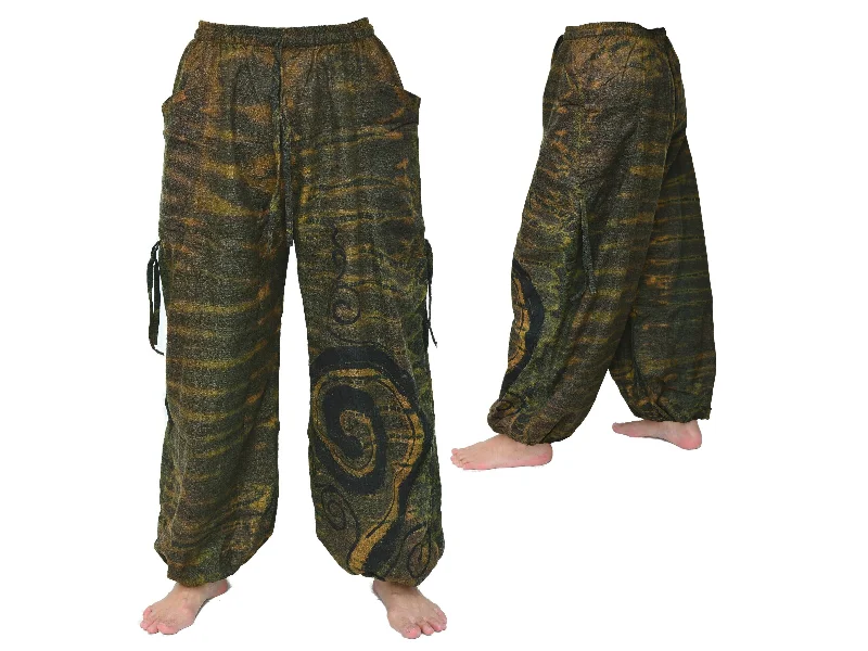 Men's pants rust brown-Tie Dye Harem Pants Yoga Pants Men Women adjustable length