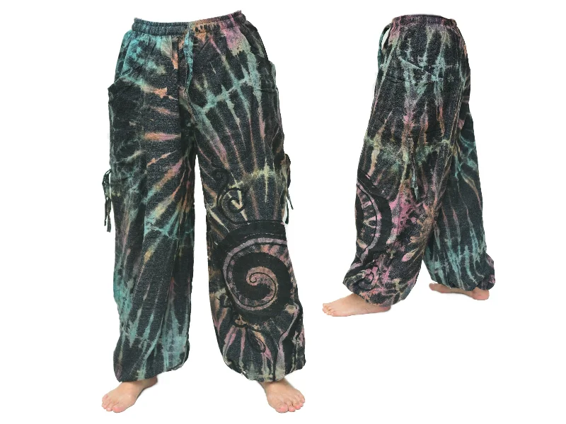 Men's pants with fine feel-Tie Dye Harem Pants Yoga Pants Men Women adjustable length