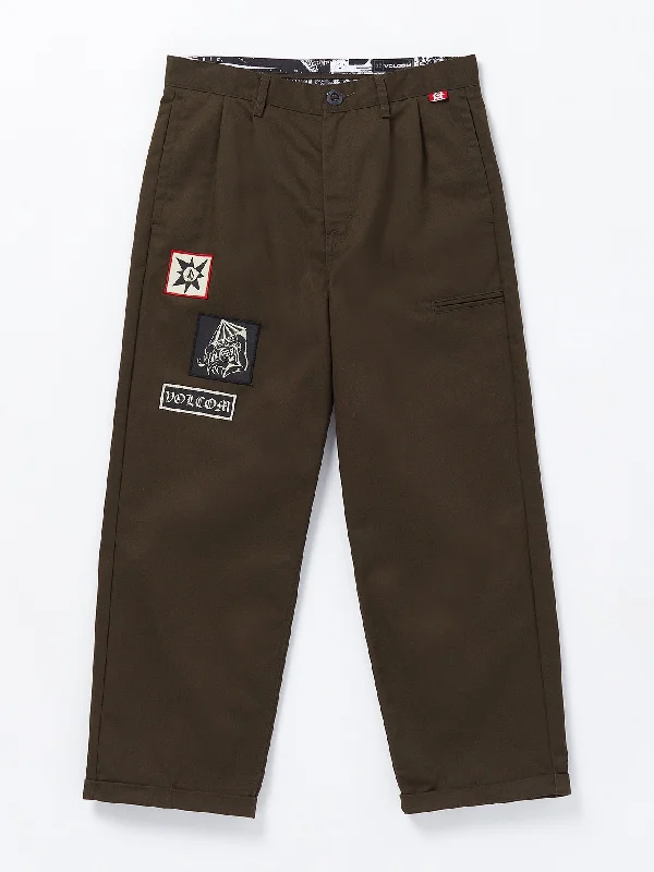 Men's pants for tough fit-Tokyo True Featured Artist Yusuke Service Pants - Dark Brown