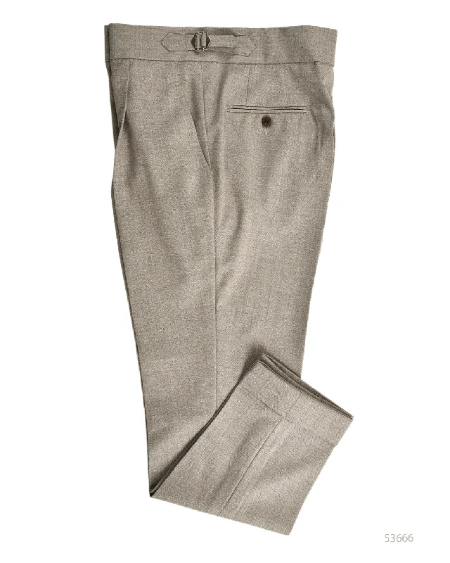 Men's pants with cool colors-VBC - 4 Ply Tropical Wool: Grey Ecru Melange Pant