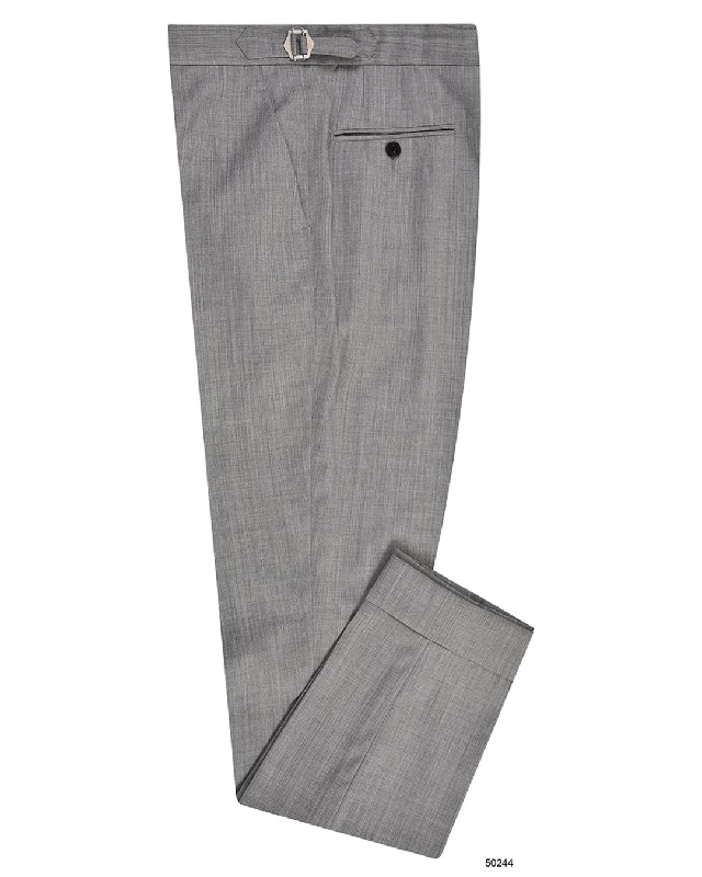 Men's pants for calm weekends-Washable Wool Light Grey Dress Pant